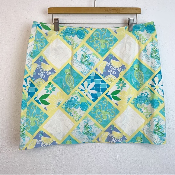 Lilly Pulitzer Dresses & Skirts - Lilly Pulitzer  Blue Yellow Octopus Skirt